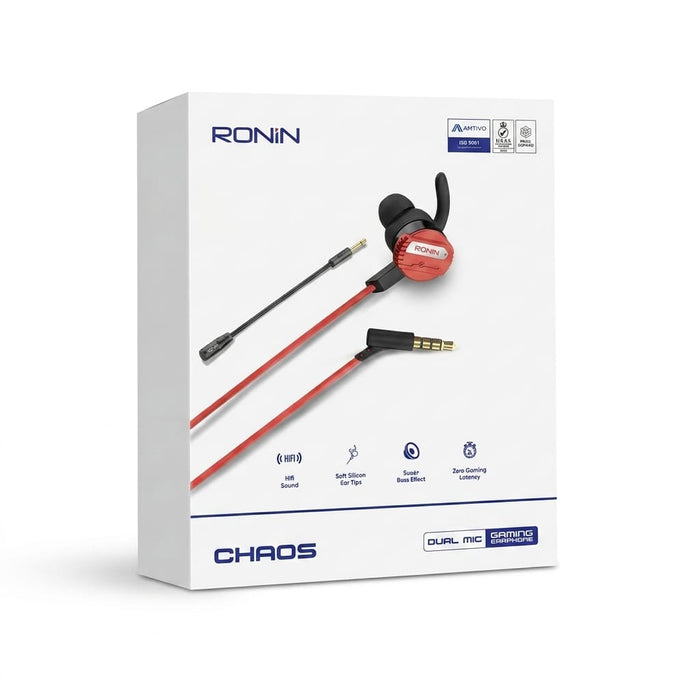 RONIN GAMING HEADPHONES ( DUAL MIC )